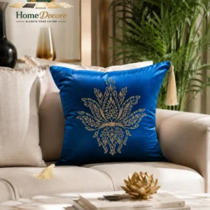 Blue Embroidery Cushion Cover