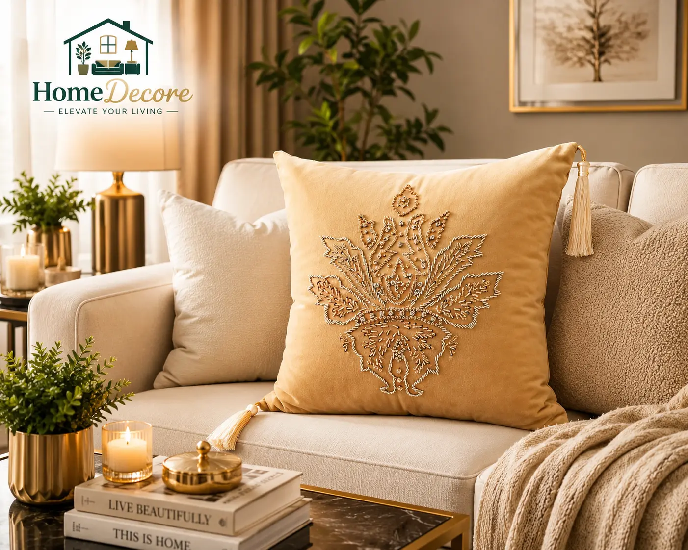 Skin Embroidery Cushion Cover